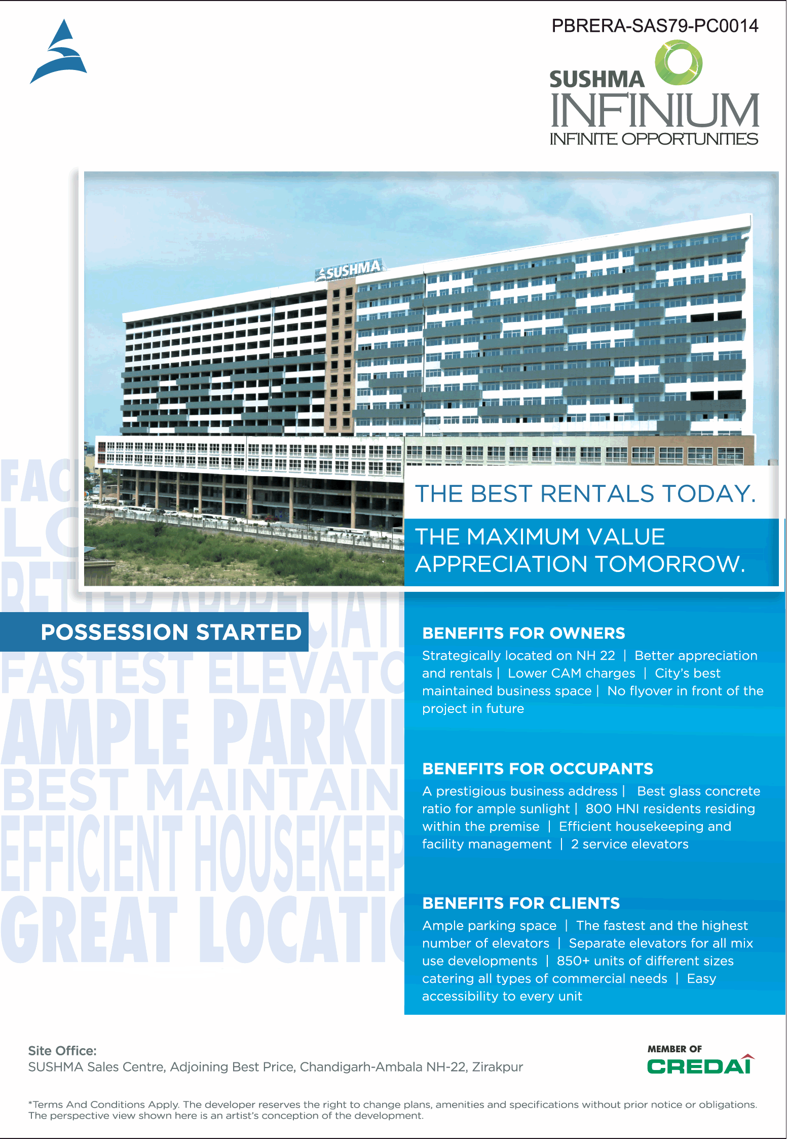 Possession started at Sushma Infinium in Zirakpur, Chandigarh